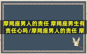 摩羯座男人的责任 摩羯座男生有责任心吗/摩羯座男人的责任 摩羯座男生有责任心吗-我的网站